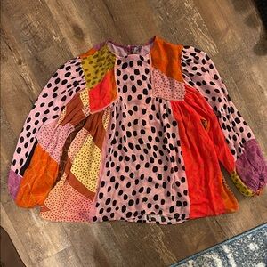 Vibrant Bl-nk London for Anthropologie Miranda Peasant Blouse